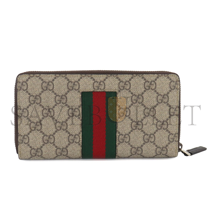 GUCCI GG SUPREME ROUND ZIPPER LONG WALLET 408831 (19*10*2.5cm)